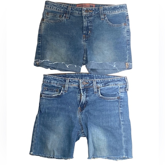lei Pants - 2 pairs vintage distressed denim cut off jean shorts
